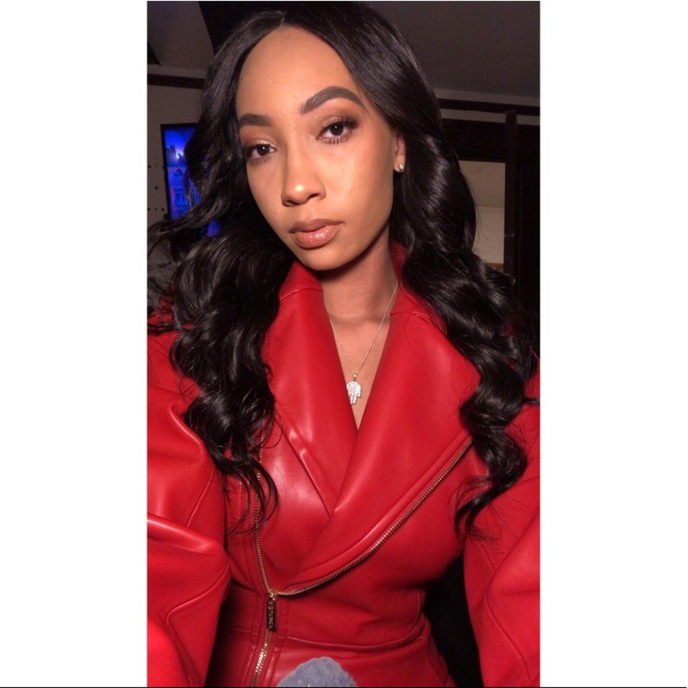 House of CB ‘Georgia’ Red Leather Jacket Dress